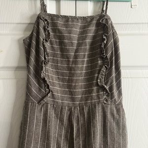 Lightweigjt, loose fitting, Grey and beige pin striped jumpsuit